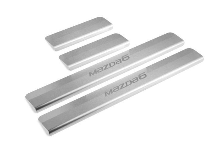 Door sills Mazda 6 from 2012 to 2022, set of 4 pcs., stainless steel steel, Rival art. NP.3802.3