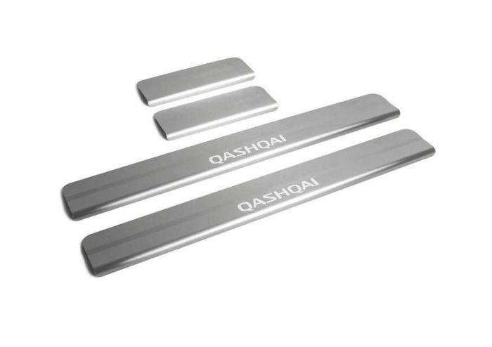 Door sills Nissan Qashqai from 2014 to 2022, set of 4 pcs., stainless steel steel, Rival art. NP.4106.3