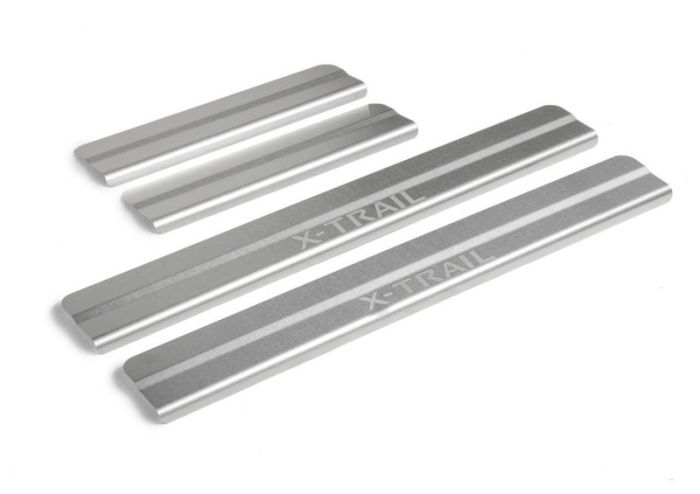 Door sills Nissan X-Trail from 2015 to 2022, set of 4 pcs., stainless steel steel, Rival art. NP.4113.3