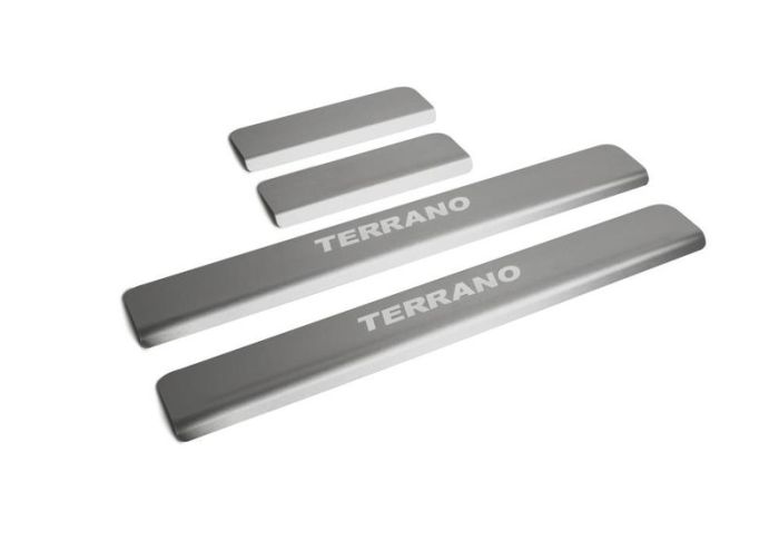 Door sills Nissan Terrano from 2014 to 2022, set of 4 pcs., stainless steel steel, Rival art. NP.4115.3