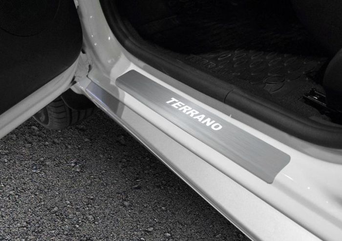 Door sills Nissan Terrano from 2014 to 2022, set of 4 pcs., stainless steel steel, Rival art. NP.4115.3