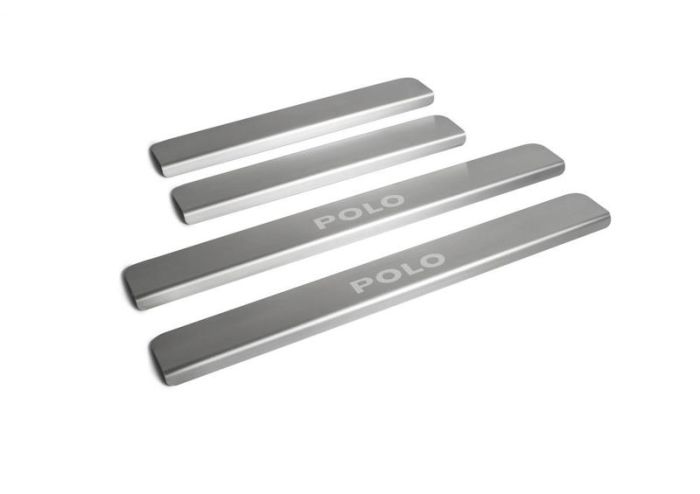 Door sills Volkswagen Polo from 2010 to 2022, set of 4 pcs., stainless steel steel, Rival art. NP.5803.3