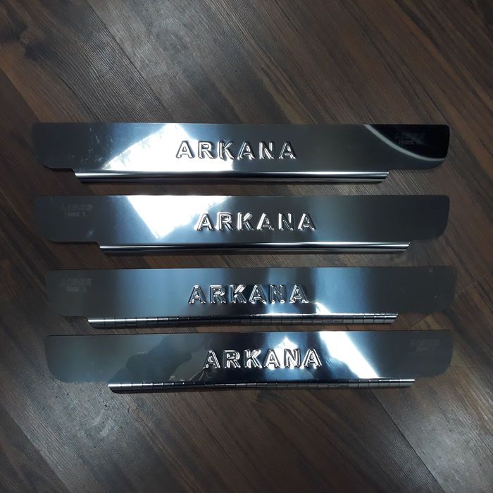 Door sills Renault Arkana from 2019 to 2022, set of 4 pcs., stainless steel steel, 3M tape, Lider