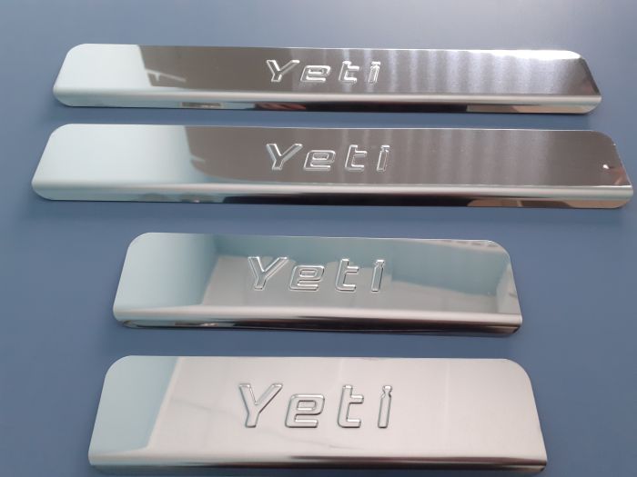 Door sills Skoda Yeti from 2009 to 2018, set of 4 pcs., stainless steel steel, adhesive tape 3M, Lider art. NSKY-00001189