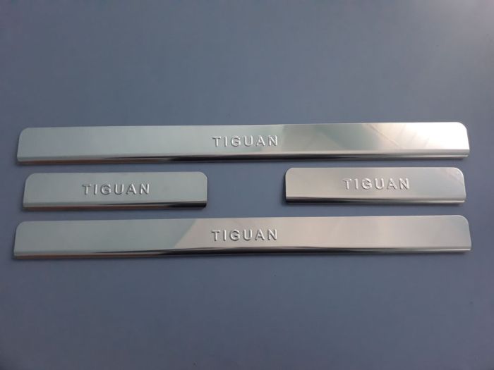 Door sills Volkswagen Tiguan from 2016 to 2022, set of 4 pcs., stainless steel, 3M adhesive tape, Lider