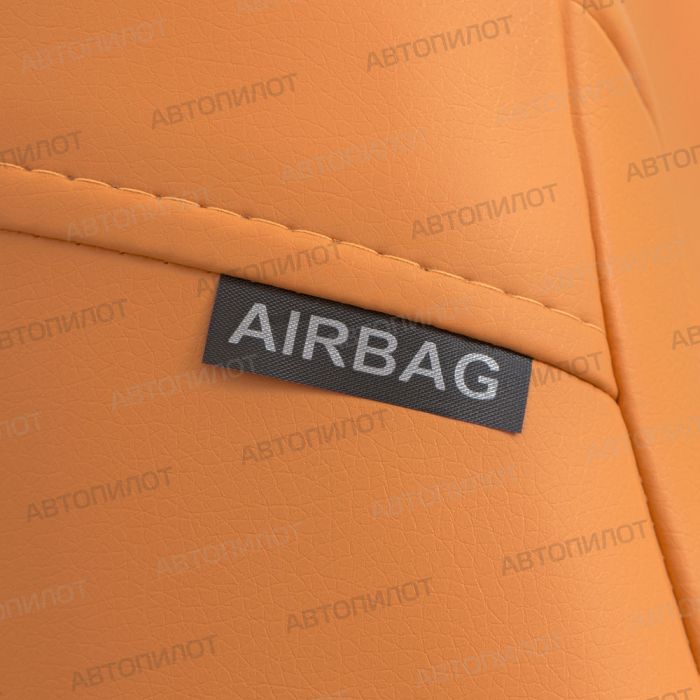 Seat covers for Audi A5 from 2007 to 2021, 2 doors, pattern Stitching, eco leather, orange + black, Autopilot