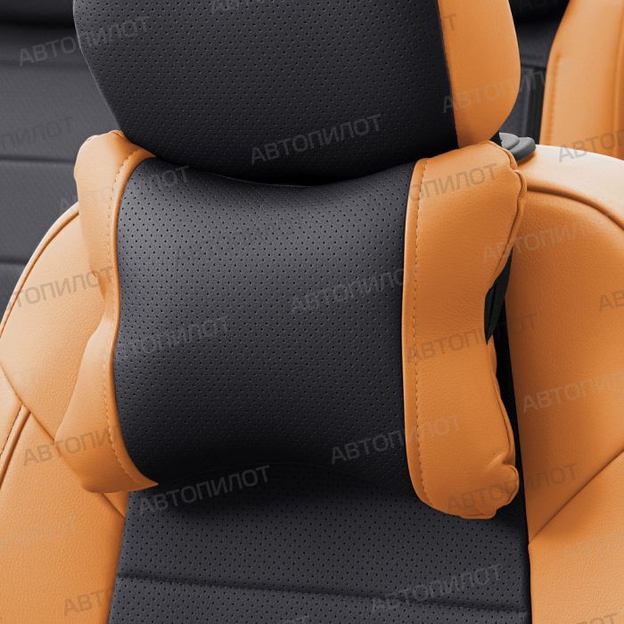 Seat covers for Audi A5 from 2007 to 2021, 2 doors, pattern Stitching, eco leather, orange + black, Autopilot