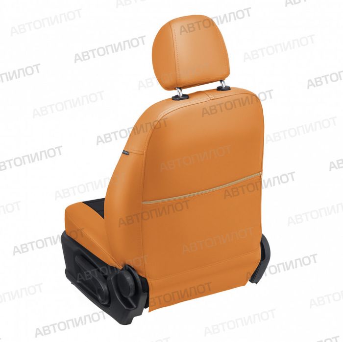 Seat covers for Audi A5 from 2007 to 2021, 2 doors, pattern Stitching, eco leather, orange + black, Autopilot