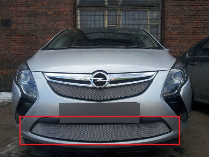 Radiator mesh Opel Zafira C from 2011 to 2016, lower, silver, Standart, AllEst