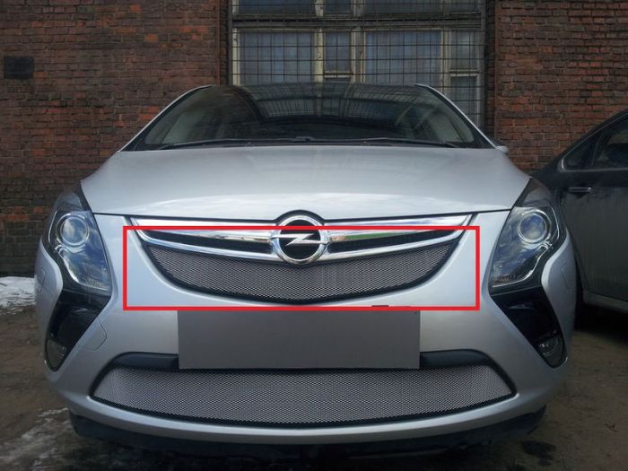 Radiator mesh Opel Zafira C from 2011 to 2016, upper, silver, Standart, AllEst