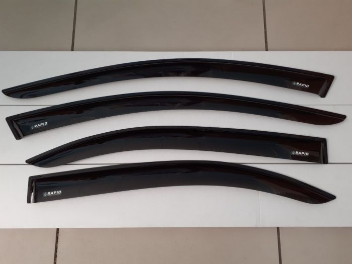 Window deflectors Skoda Rapid from 2013 to 2023, set of 4 pcs., 3M adhesive tape, AcrylAuto