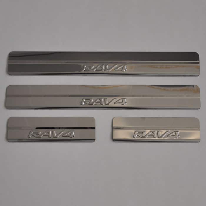 Door sills Toyota Rav4 from 2013 to 2019, set of 4 pcs., stainless steel steel, 3M tape, Lider