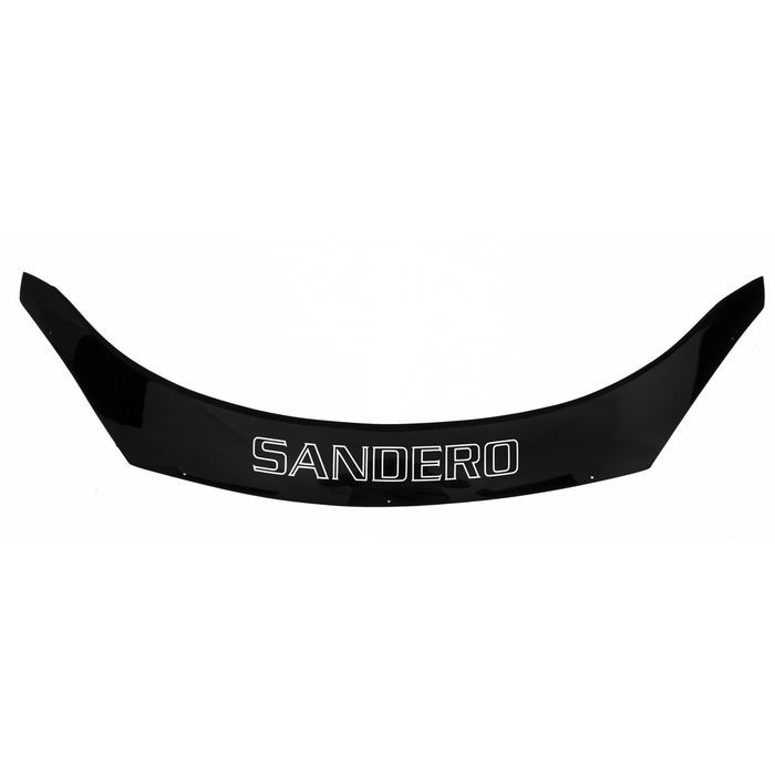 Hood deflector Renault Sandero from 2008 to 2014, with inscription, black, fasteners included, Rein