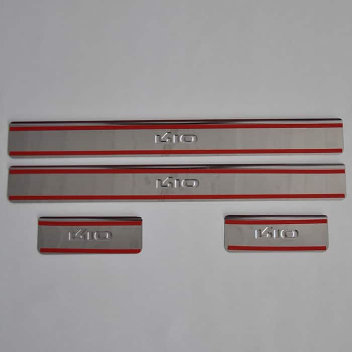 Door sills Kia Picanto from 2017 to 2022, set of 4 pcs., stainless steel steel, adhesive tape 3M, Lider art. NKIP-00001382