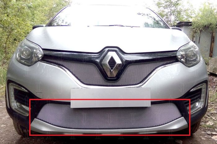 Radiator mesh Renault Kaptur from 2016 to 2022, lower, silver, Standard, AllEst