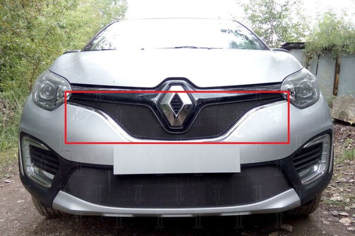 Radiator mesh Renault Kaptur from 2016 to 2022, upper, black, Standart, AllEst