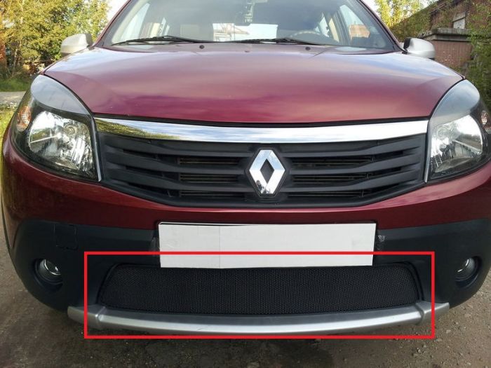 Radiator grid Renault Sandero Stepway from 2010 to 2014, black, Standart, AllEst