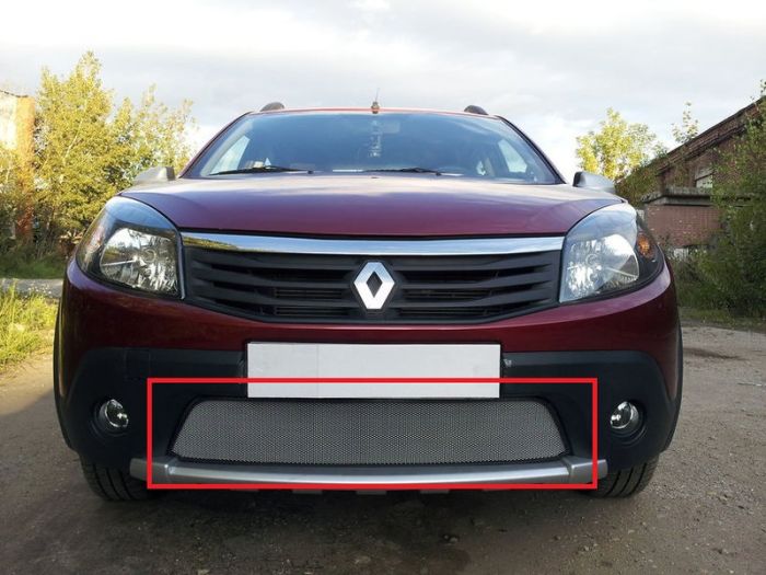 Radiator grid Renault Sandero Stepway from 2010 to 2014, silver, Standart, AllEst