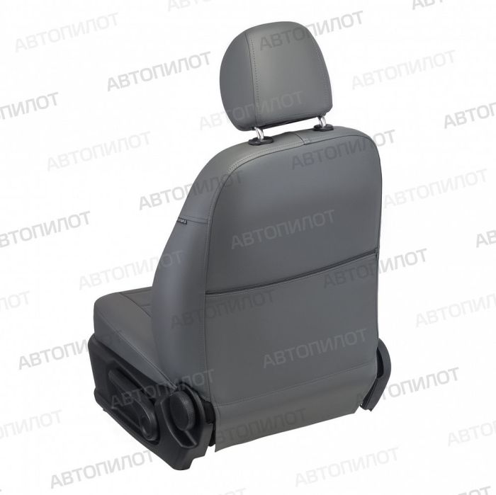 Seat covers Lada Priora from 2014 to 2018, hatchback, pattern Stitching, eco-leather, grey, Autopilot