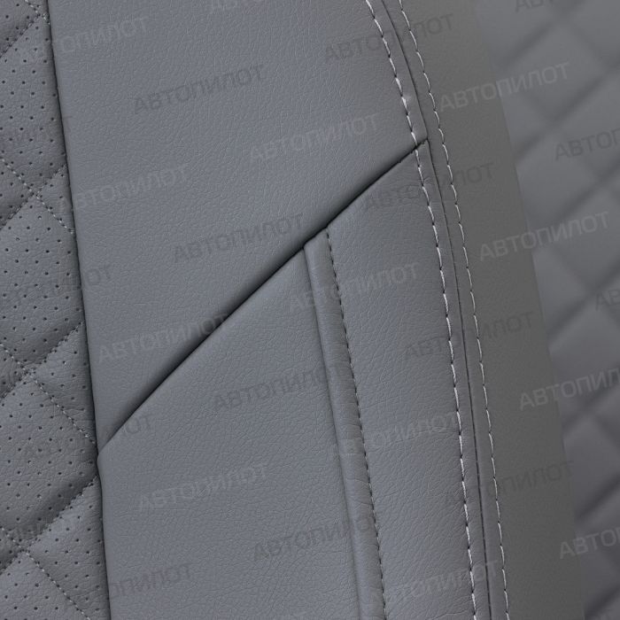 Seat covers for Kia Sportage from 2010 to 2016, Rhombus pattern, eco leather, grey, Autopilot