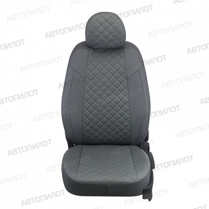 Seat covers for Kia Sportage from 2010 to 2016, Rhombus pattern, eco leather, grey, Autopilot