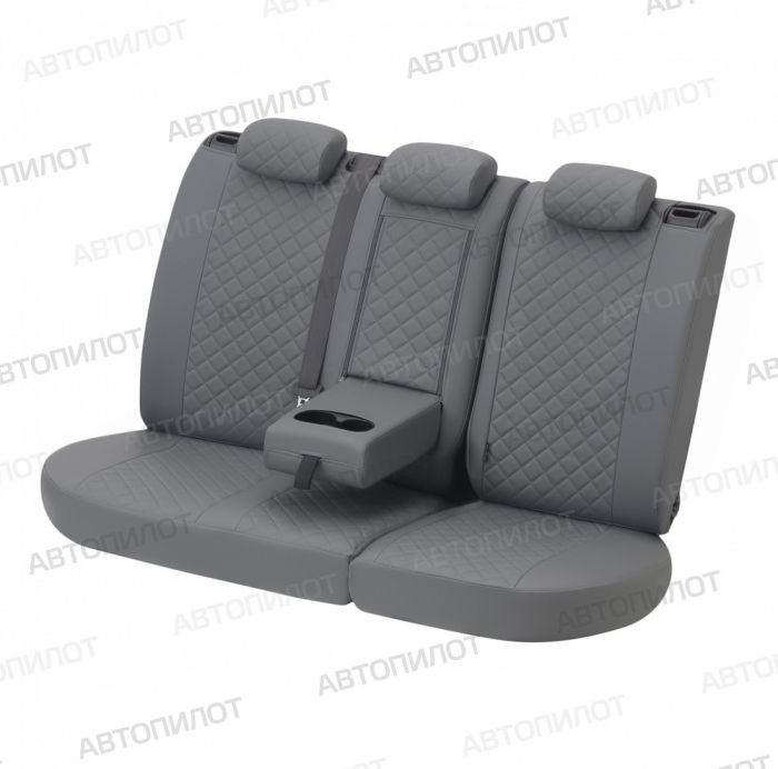 Seat covers for Kia Sportage from 2010 to 2016, Rhombus pattern, eco leather, grey, Autopilot