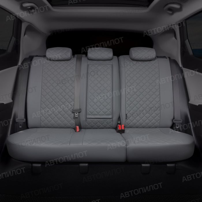 Seat covers for Kia Sportage from 2010 to 2016, Rhombus pattern, eco leather, grey, Autopilot