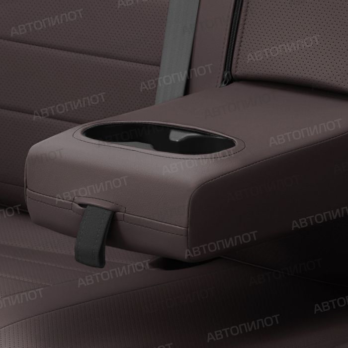 Datsun on-Do seat covers 2014 to 2022 rear the back is one-piece, pattern Line, eco-leather, chocolate, Autopilot