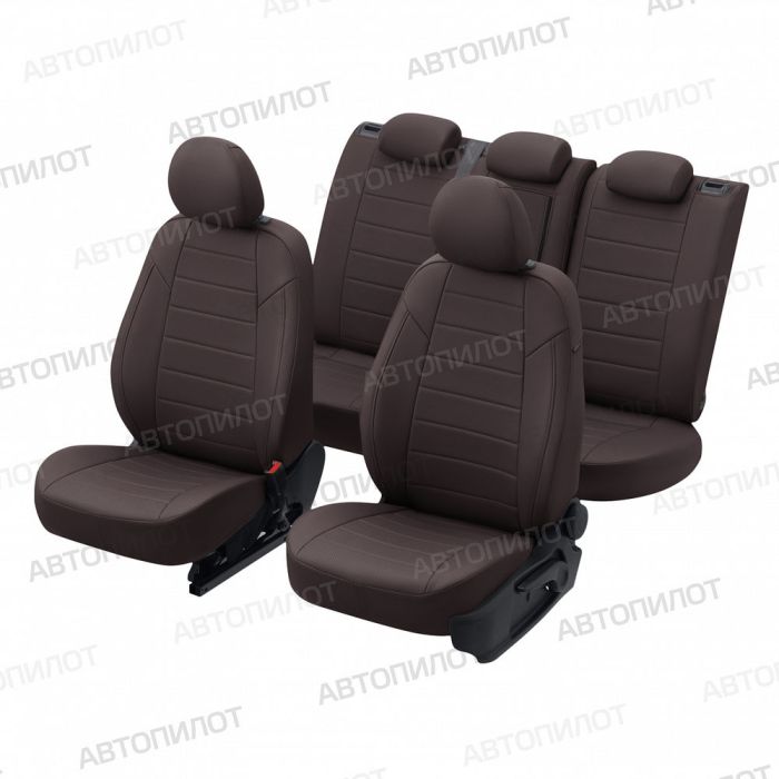 Seat covers for Fiat Bravo from 2007 to 2014, pattern Stitching, eco leather, chocolate, Autopilot