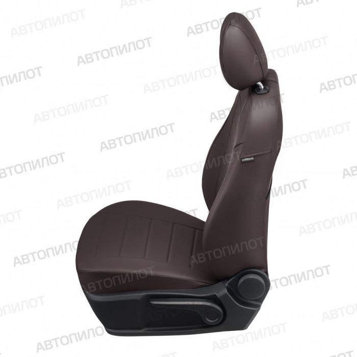 Seat covers for Fiat Bravo from 2007 to 2014, pattern Stitching, eco leather, chocolate, Autopilot