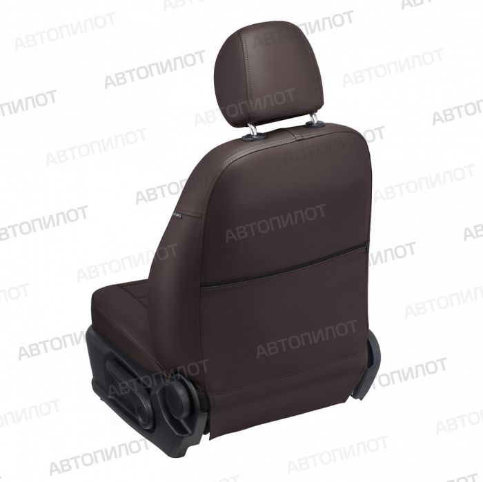 Datsun on-Do seat covers 2014 to 2022 rear the back is one-piece, pattern Line, eco-leather, chocolate, Autopilot