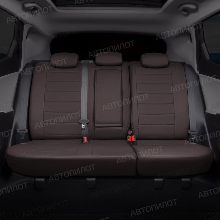 Seat covers for Fiat Bravo from 2007 to 2014, pattern Stitching, eco leather, chocolate, Autopilot