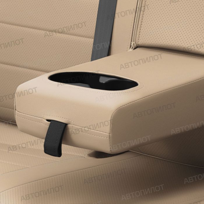 Nissan Qashqai Seat Covers 2014 to 2022, Pattern Stitching, Eco Leather, Dark Beige, Autopilot