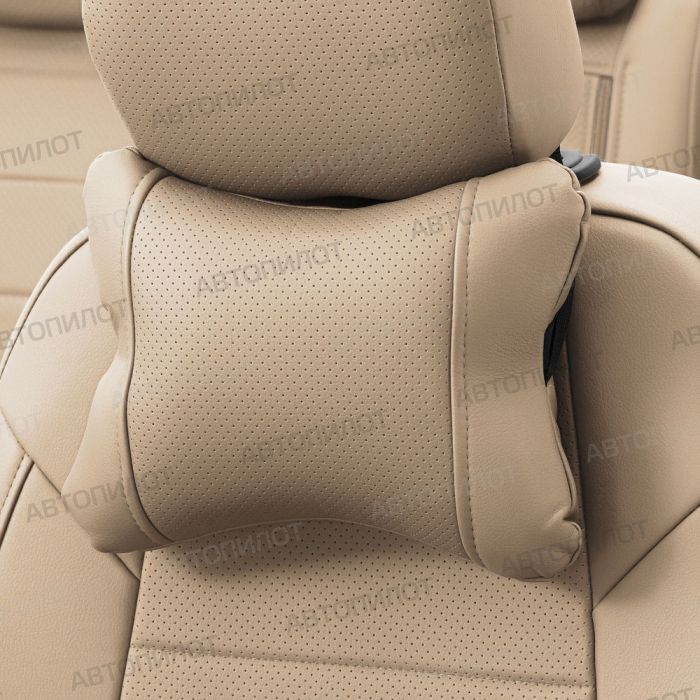 Nissan Qashqai Seat Covers 2014 to 2022, Pattern Stitching, Eco Leather, Dark Beige, Autopilot