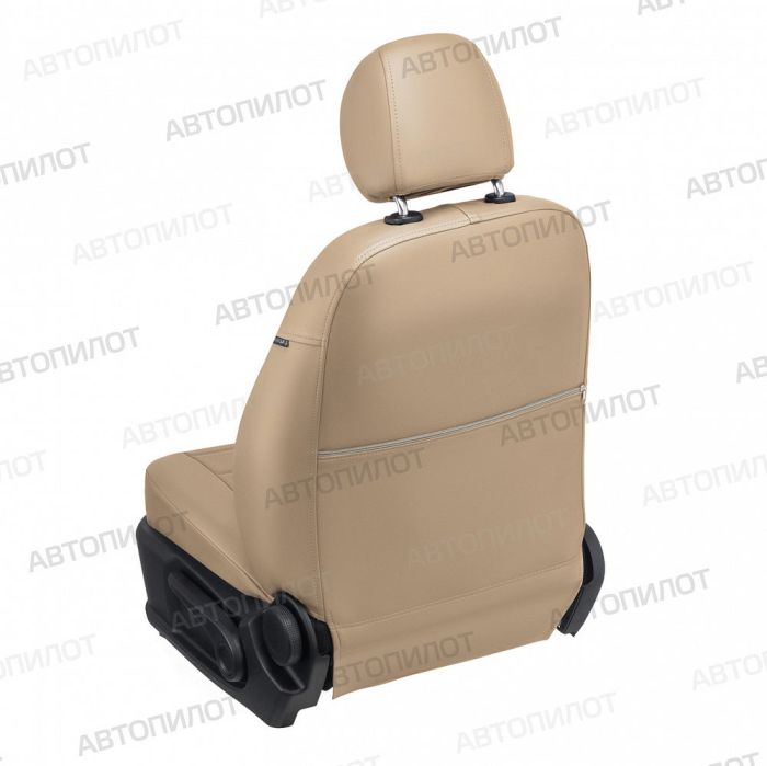 Nissan Qashqai Seat Covers 2014 to 2022, Pattern Stitching, Eco Leather, Dark Beige, Autopilot