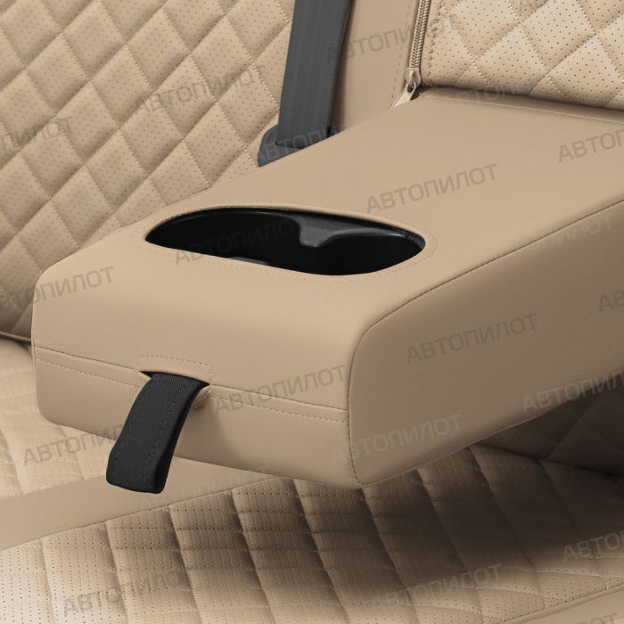 Seat covers for Hyundai Solaris from 2017 to 2022, backrest 40/60, diamond pattern, eco leather, dark beige, Autopilot