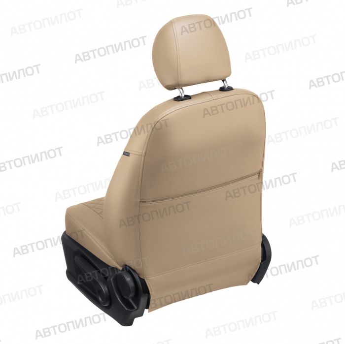 Seat covers for Hyundai Solaris from 2017 to 2022, backrest 40/60, diamond pattern, eco leather, dark beige, Autopilot