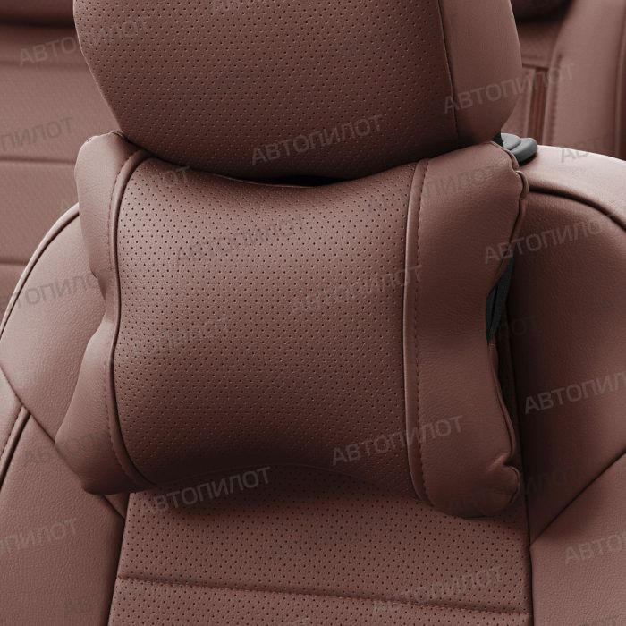 Seat covers for Nissan Qashqai from 2014 to 2022, pattern Stitching, eco leather, dark brown, Autopilot