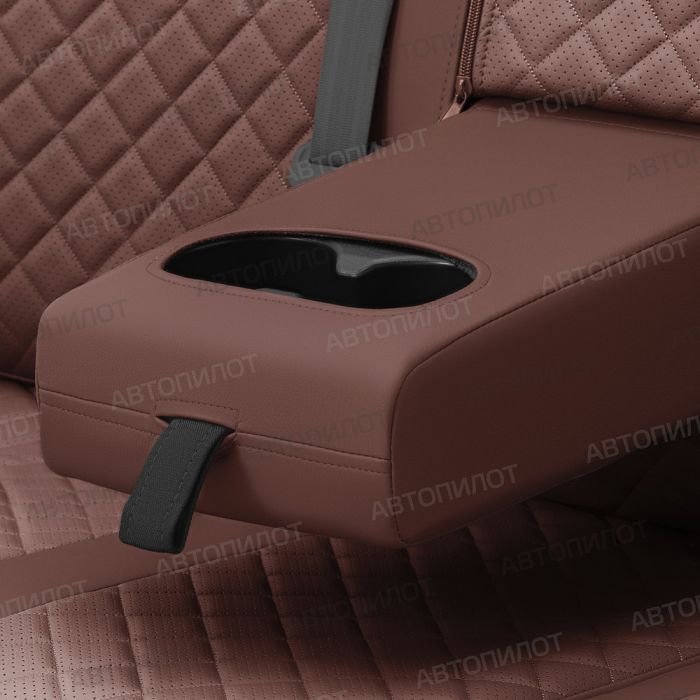 Seat covers for Fiat Bravo from 2007 to 2014, diamond pattern, eco leather, dark brown, Autopilot