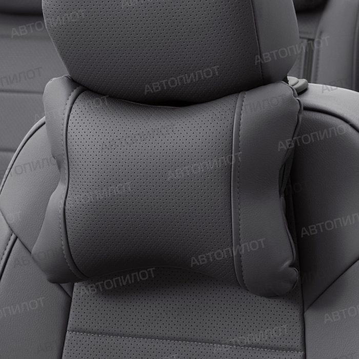 Seat covers Mitsubishi Lancer 10 from 2007 to 2011, hatchback, set Intence, with magn. support, pattern Stitching, eco leather, dark grey, Autopilot