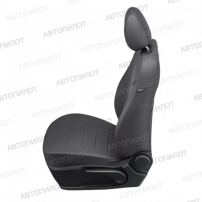 Datsun on-Do seat covers 2014 to 2022 rear backrest split 40/60, pattern Stitching, eco leather, dark grey, Autopilot