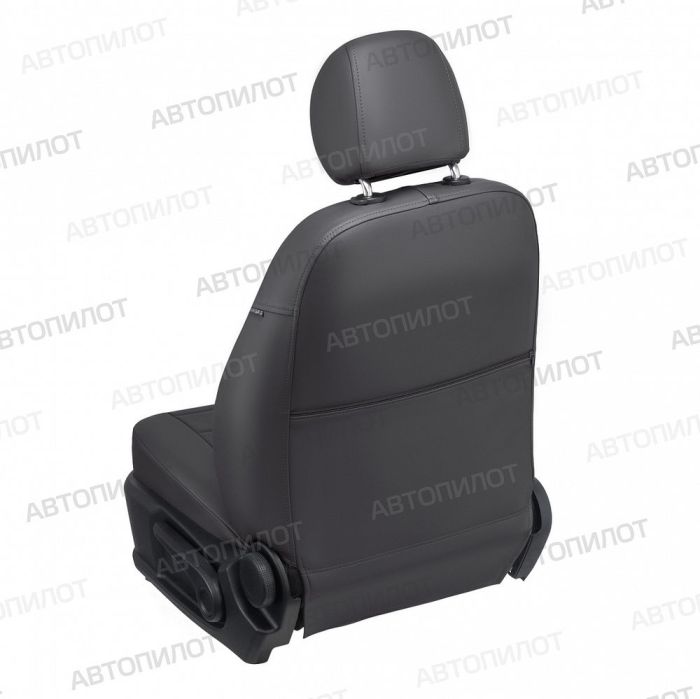 Datsun on-Do seat covers 2014 to 2022 rear backrest split 40/60, pattern Stitching, eco leather, dark grey, Autopilot