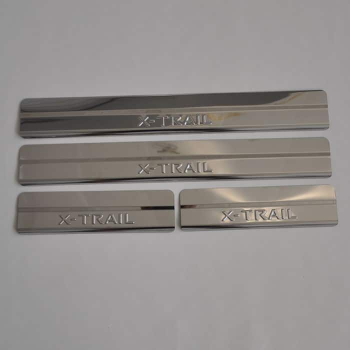 Door sills Nissan X-Trail from 2015 to 2022, set of 4 pcs., stainless steel steel, 3M tape, Lider